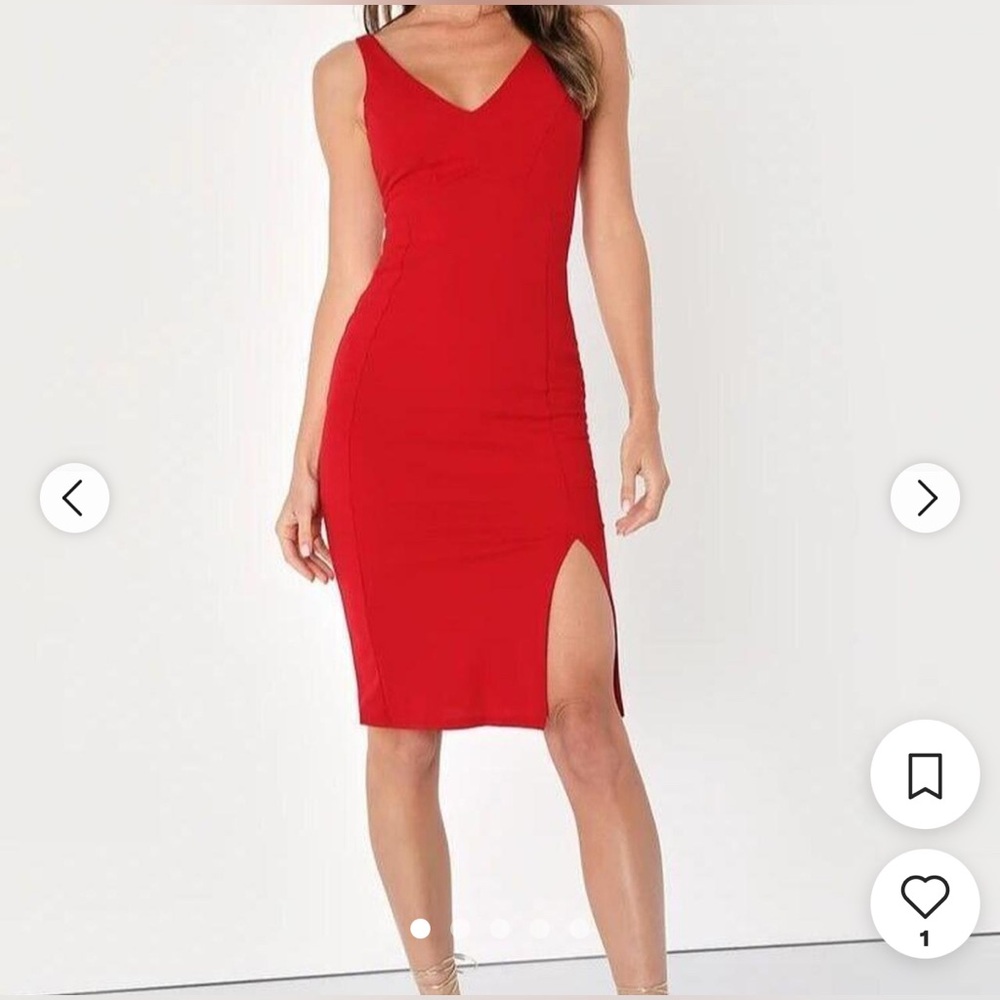 Lulus Iconic Moment red dress